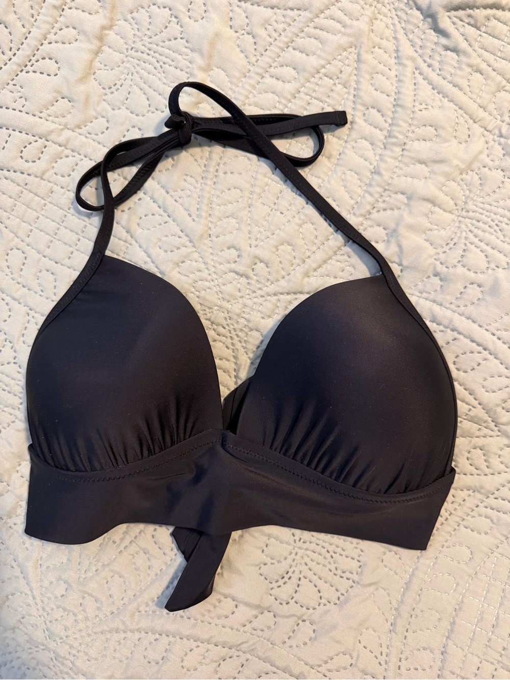 Women's Black Halter Swim Top - Aerie Sz Lg